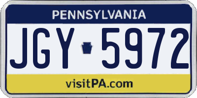 PA license plate JGY5972
