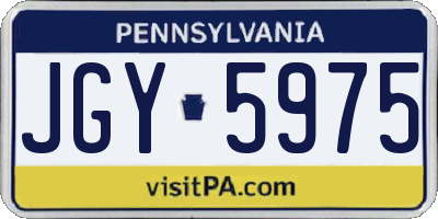 PA license plate JGY5975