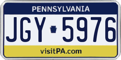 PA license plate JGY5976