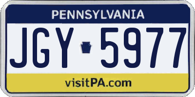PA license plate JGY5977