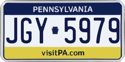PA license plate JGY5979