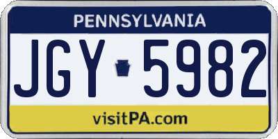 PA license plate JGY5982