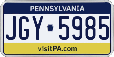 PA license plate JGY5985