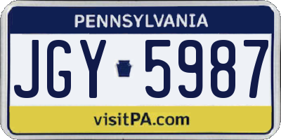 PA license plate JGY5987