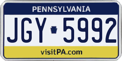 PA license plate JGY5992