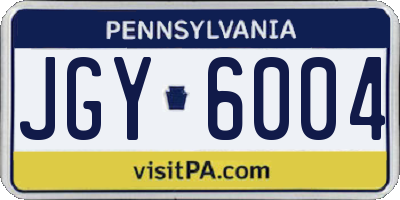 PA license plate JGY6004