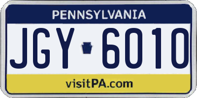 PA license plate JGY6010
