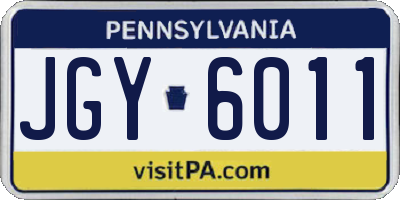 PA license plate JGY6011