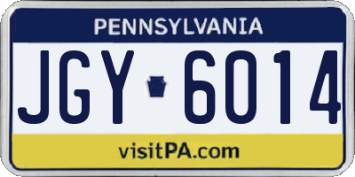 PA license plate JGY6014