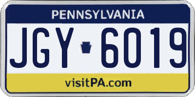 PA license plate JGY6019