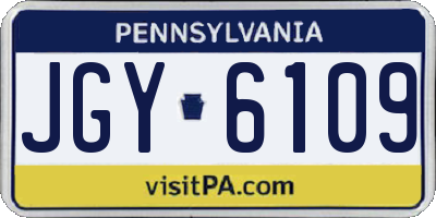 PA license plate JGY6109