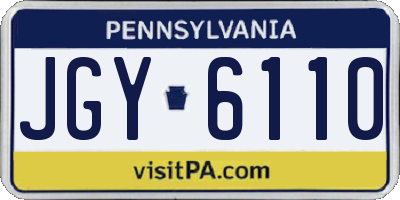 PA license plate JGY6110