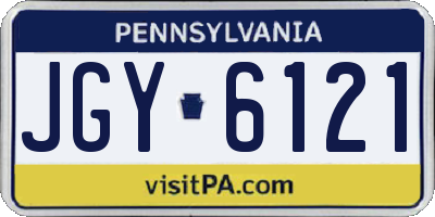 PA license plate JGY6121