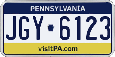 PA license plate JGY6123