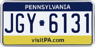 PA license plate JGY6131