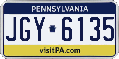 PA license plate JGY6135