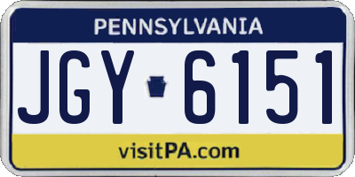 PA license plate JGY6151