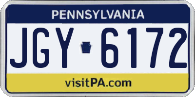 PA license plate JGY6172