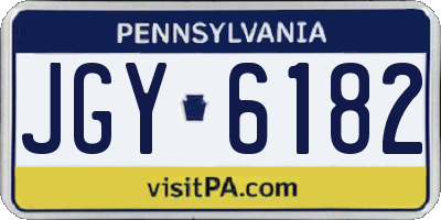 PA license plate JGY6182