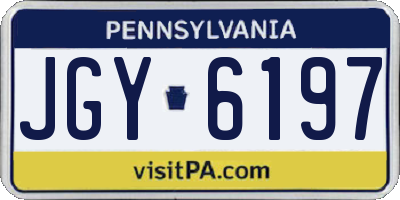 PA license plate JGY6197