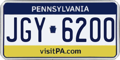 PA license plate JGY6200