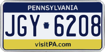 PA license plate JGY6208