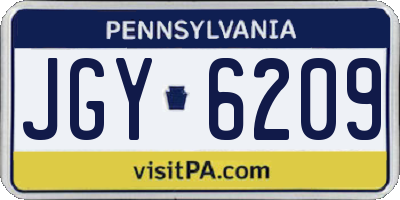 PA license plate JGY6209