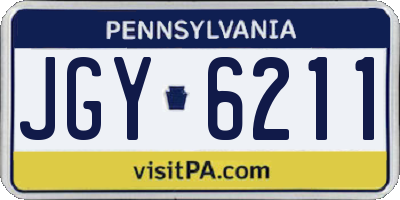 PA license plate JGY6211