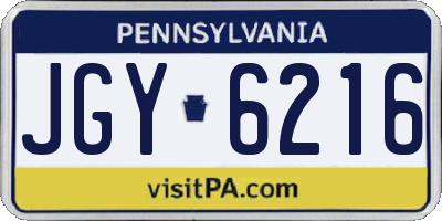 PA license plate JGY6216