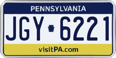 PA license plate JGY6221