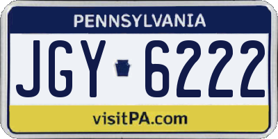 PA license plate JGY6222