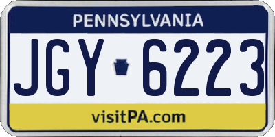 PA license plate JGY6223