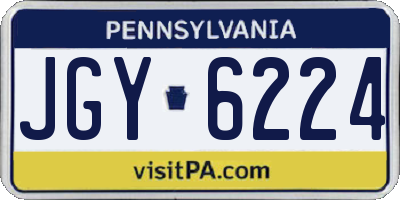 PA license plate JGY6224