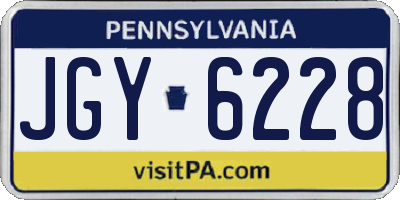 PA license plate JGY6228