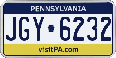 PA license plate JGY6232