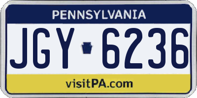 PA license plate JGY6236
