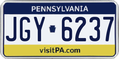 PA license plate JGY6237