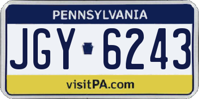 PA license plate JGY6243