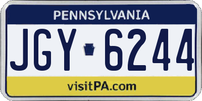 PA license plate JGY6244