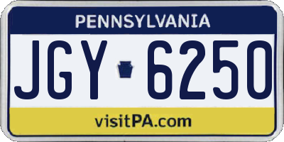 PA license plate JGY6250