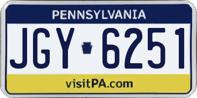 PA license plate JGY6251