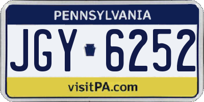 PA license plate JGY6252