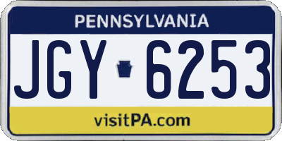 PA license plate JGY6253