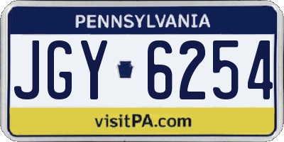PA license plate JGY6254