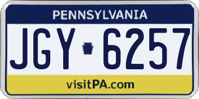 PA license plate JGY6257