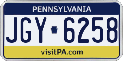 PA license plate JGY6258