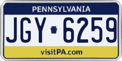PA license plate JGY6259