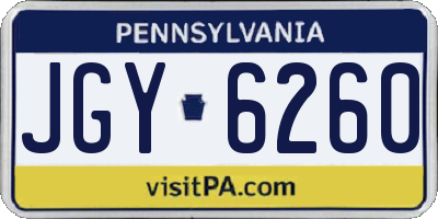 PA license plate JGY6260