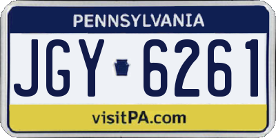 PA license plate JGY6261