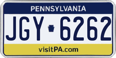 PA license plate JGY6262
